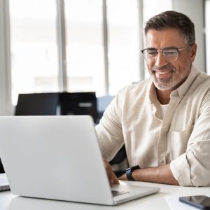 Man Working on His Laptop